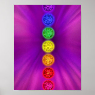 Colorful mystical Chakras Poster