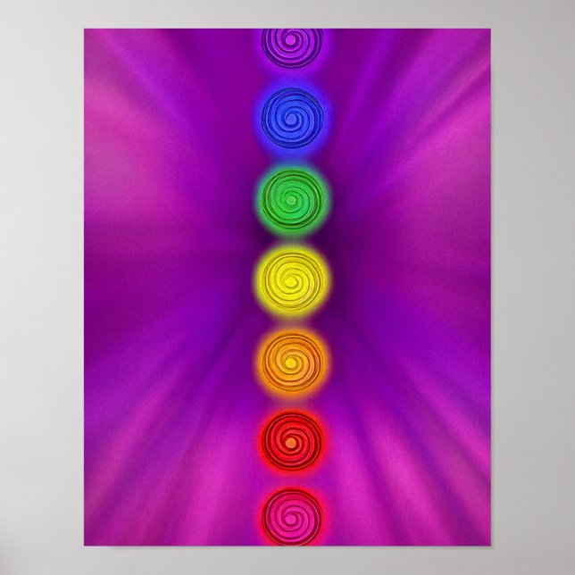 Colorful mystical Chakras Poster (Front)