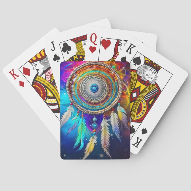 Colorful Mystical Dreamcatcher   Poker Cards (Back)