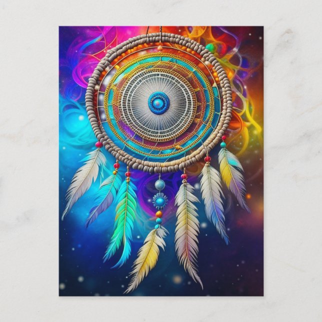 Colorful Mystical Dreamcatcher  Postcard (Front)