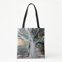 Colorful Mystical Tree Tote Bag