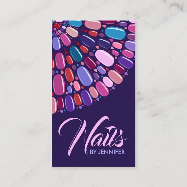 Colorful Nail Art Mandala - Appointment Business Card (Front)