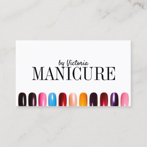 Colorful Nail Design Manicurist Manicure Salon Business Card