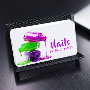 Colorful Nail Polish Artist Salon Business Card