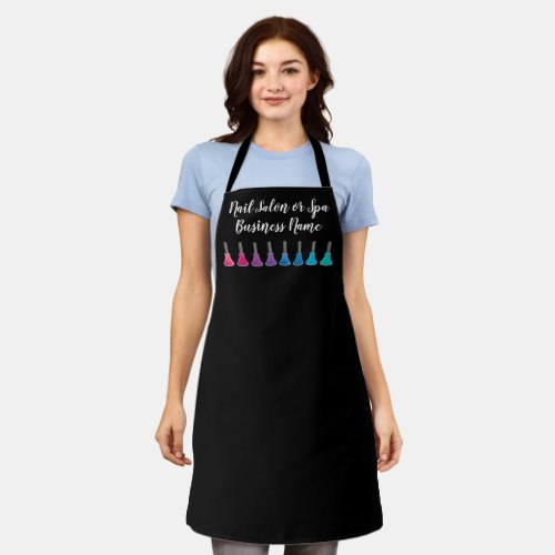 Colorful Nail Polish Bottles Nail Salon Apron