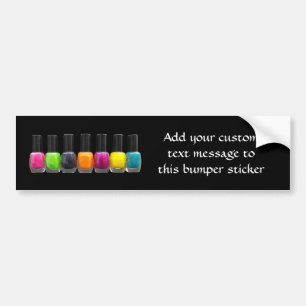 Colorful Nail Polish Bottles, Nail Salon Bumper Sticker
