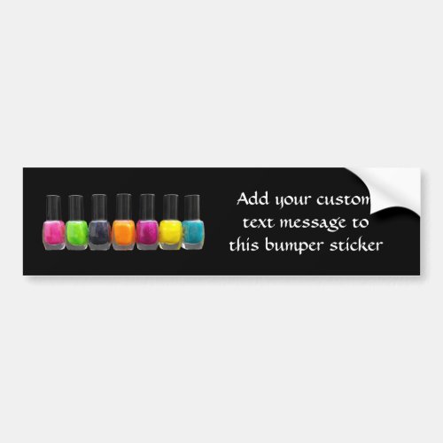 Colorful Nail Polish Bottles Nail Salon Bumper Sticker