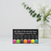 Colorful Nail Polish Bottles, Nail Salon Business Card (Standing Front)