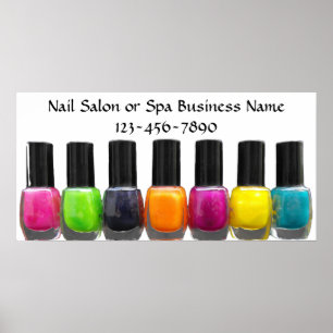 Colorful Nail Polish Bottles, Nail Salon Poster