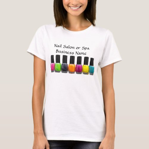 Colorful Nail Polish Bottles Nail Salon T_Shirt