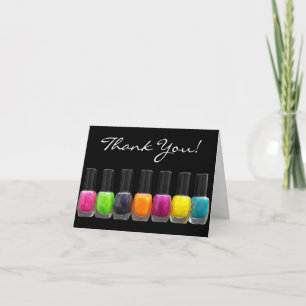 Colorful Nail Polish Bottles, Nail Salon Thank You Card