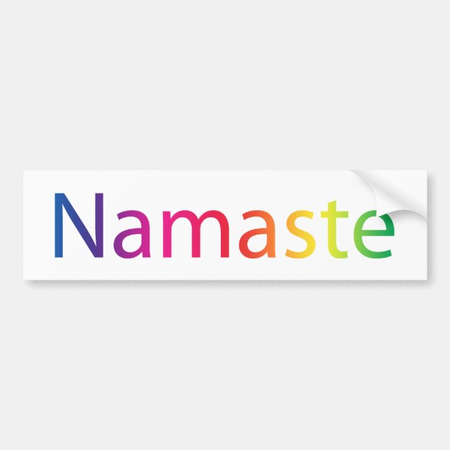Colorful Namaste Rainbow Yoga Bumper Sticker (Front)