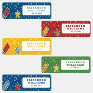 Colorful Name Tags for Kids-Primary Color School  Kids' Labels