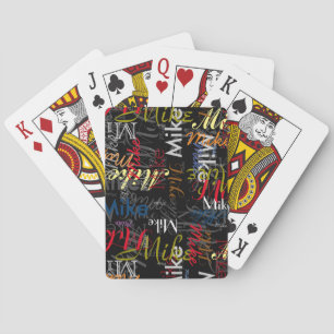 Colorful Names Black Poker Cards
