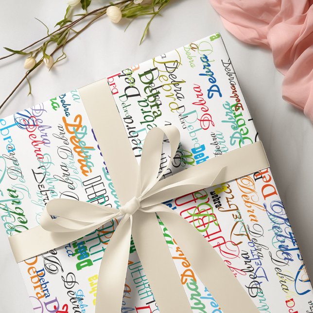 colorful names . custom multicolored wrapping paper (Creator Uploaded)