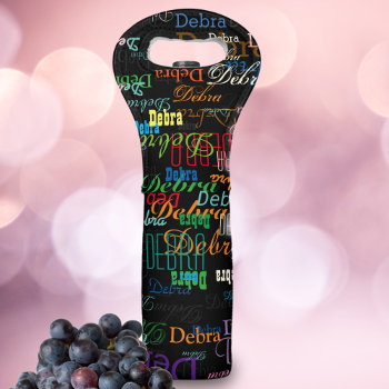 Colorful Names Custom Wine Bag by mixedworld at Zazzle