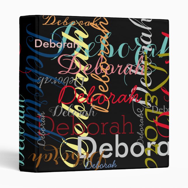 colorful names on black binder (Front/Spine)
