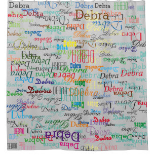 colorful names personalized shower curtain
