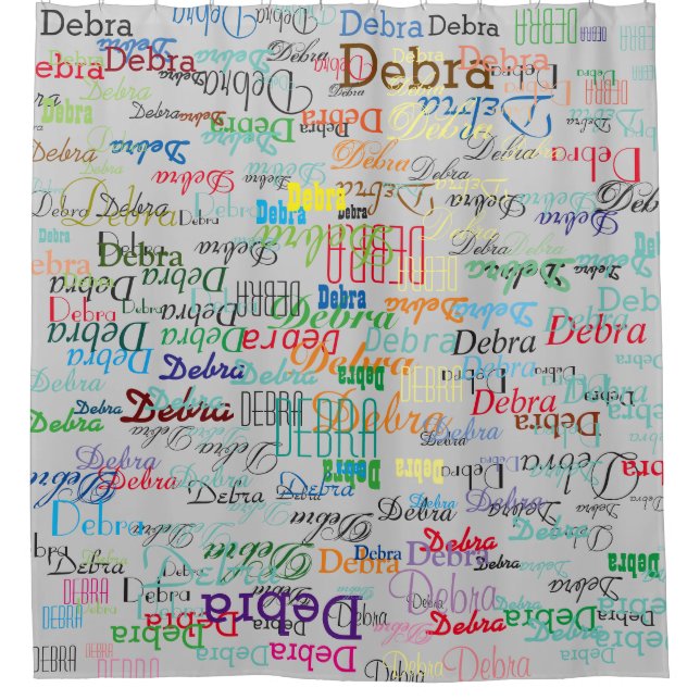 colorful names personalized shower curtain (Front)