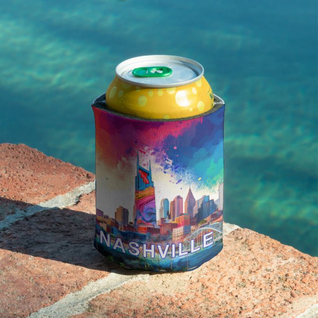 Colorful Nashville Abstract Art  Can Cooler (In Situ Pool)