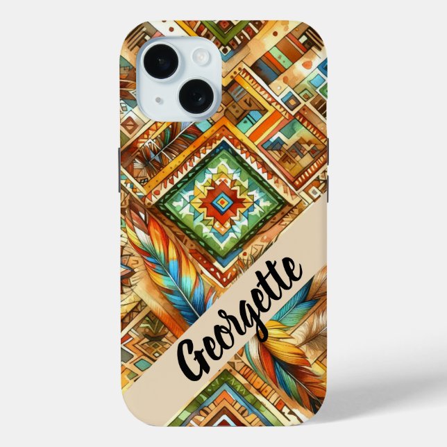 Colorful Native American Print IPhone Case (Back)