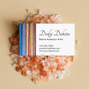 Colorful Native American Stripes Indian Ethnic Business Card
