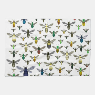 Colorful Native Bees Kitchen Towel