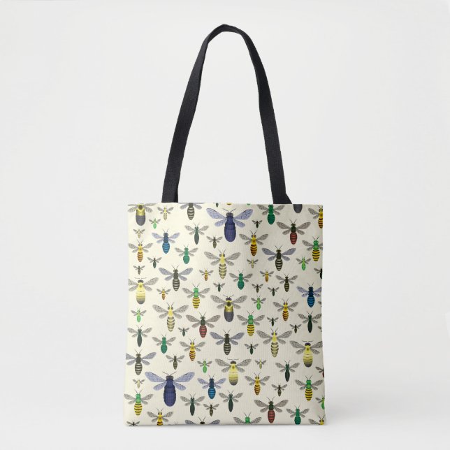 Colorful Native Bees Tote Bag (Front)