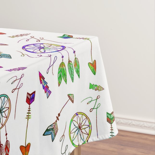 Colorful native pattern tablecloth (In Situ)