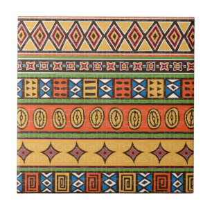 Colorful Native Tribal Pattern Ceramic Tile 