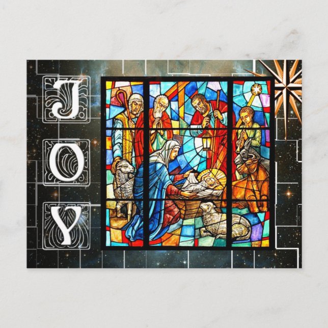 Colorful Nativity scene Postcard (Front)