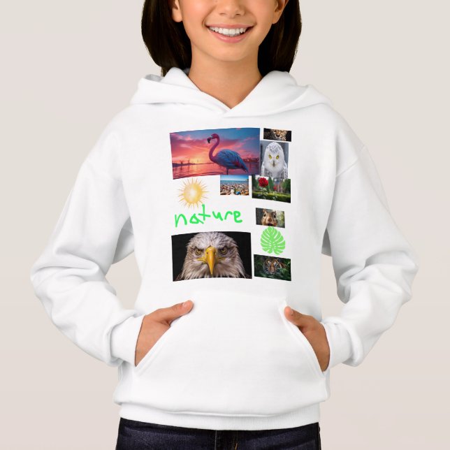 Colorful Nature Animals Design for Kids Hoodie (Front)