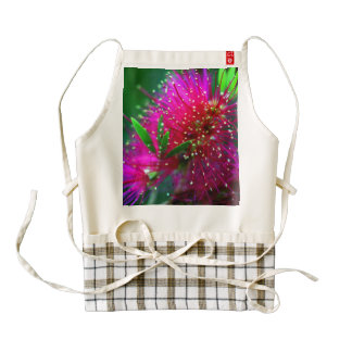 Colorful Nature Floral Hot Pink Neon Green Flowers Zazzle HEART Apron