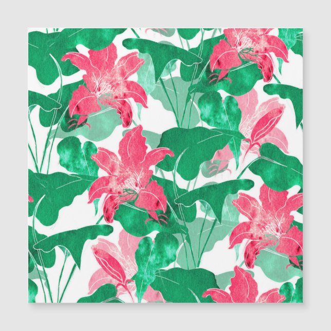 Colorful Nature Flowers Leaves Pattern (Front)