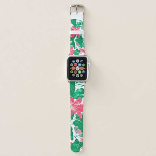 Colorful Nature Flowers Leaves Pattern Apple Watch Band