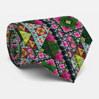 Colorful Nature Fractal Pattern Tie