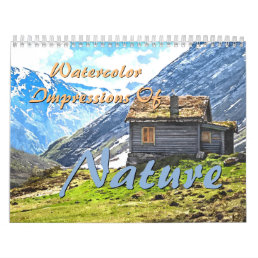 Colorful Nature Impressions Watercolor Paintings Calendar