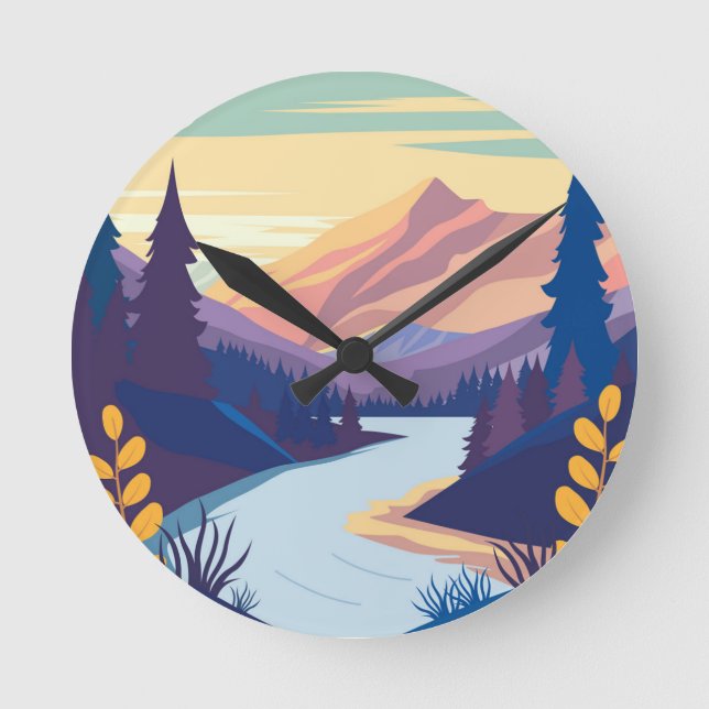 Colorful Nature Round Clock (Front)
