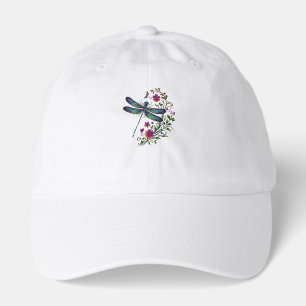 Colorful Nature Vibrant Dragonfly Floral Art  Hat