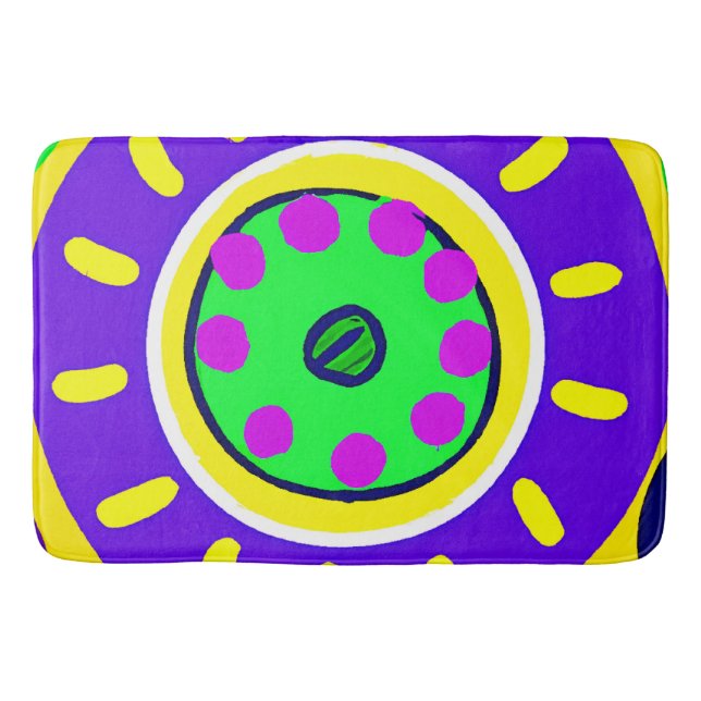 Colorful Nature's Palette Pattern Bath Mat (Front)