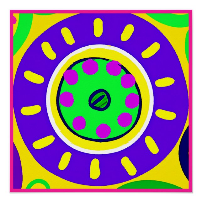 Colorful Nature's Palette Pattern Poster (Front)