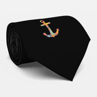 Colorful Nautical Anchor Mens Tie