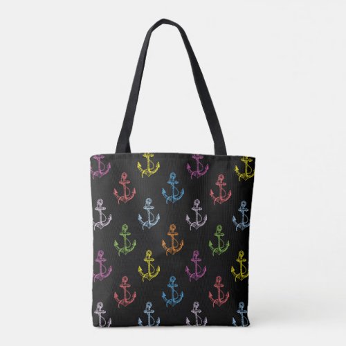 Colorful Nautical Boat Anchors Seamless Pattern Tote Bag