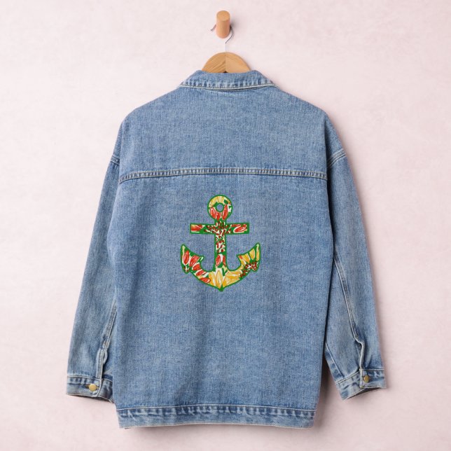 Colorful Nautical Denim Jacket with Anchor (Hangar)
