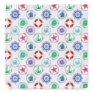 Colorful Nautical Pattern Bandana