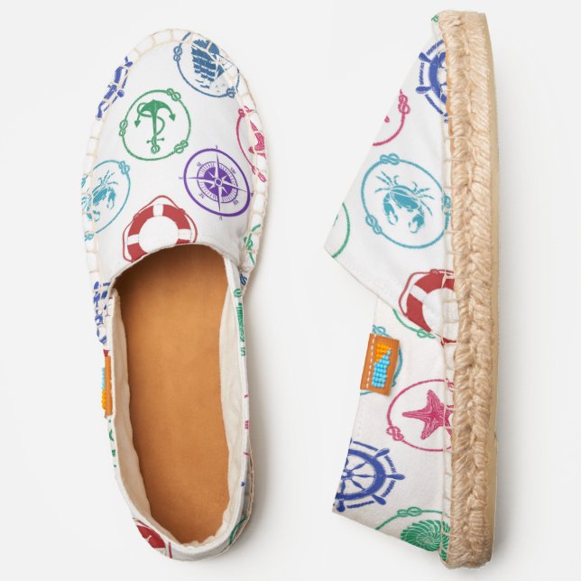Colorful Nautical Pattern Espadrilles (Side)