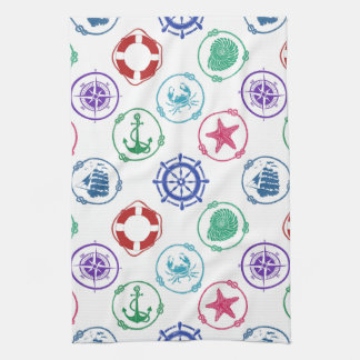Colorful Nautical Pattern Kitchen Towel