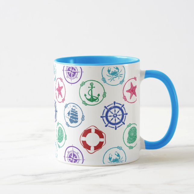 Colorful Nautical Pattern Mug (Right)