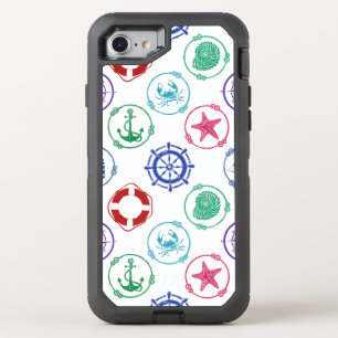 Colorful Nautical Pattern OtterBox Defender iPhone SE/8/7 Case
