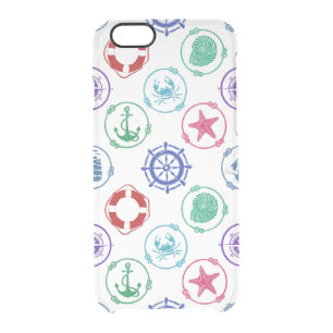 Colorful Nautical Pattern Clear iPhone 6/6S Case